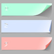 Three horizontal numbered paper banners