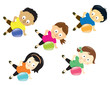 Kids exercising with ball