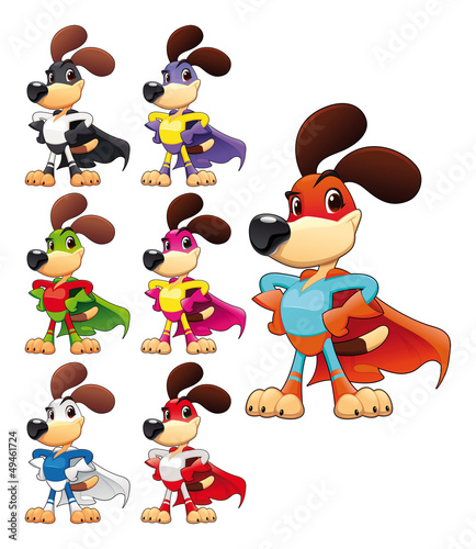 Vector: Funny dog super hero. Funny dog super hero.