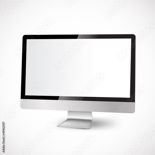 Vector: modern computer with white display modern computer with white display