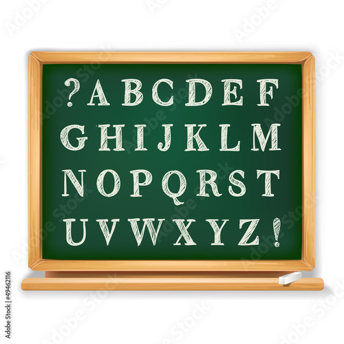Vector: abc set written on school board abc set written on school board