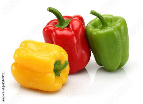 Photo: Yellow, red and green bell pepper group Yellow, red and green bell pepper group