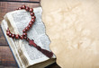 bible with rosary