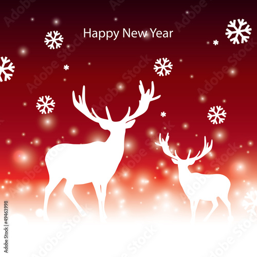 Vector: abstract vector Christmas banner with reindeer abstract vector Christmas banner with reindeer