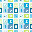 Seamless Pattern Baby Symbols Boy Blue/Green