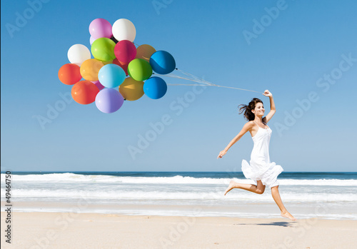 Photo: Running and Jumping with ballons Running and Jumping with ballons