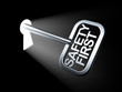 Security concept: Safety First on key