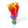 Illustration: Bunte Geschenkkartons Stapel - 3D Illustration Bunte Geschenkkartons Stapel - 3D Illustration