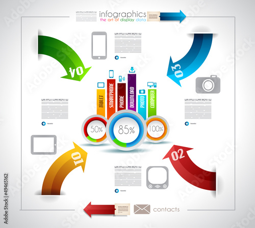Vector: Infographic design template with paper tags Infographic design template with paper tags