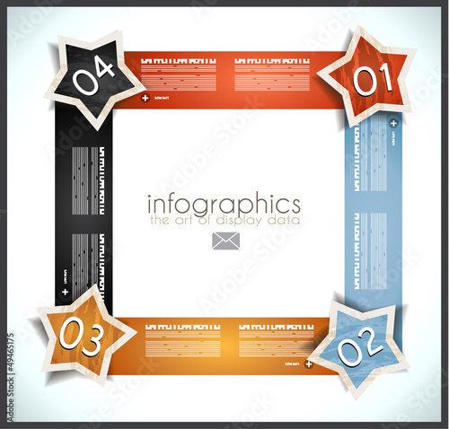 Vector: Infographic design template with paper tags Infographic design template with paper tags