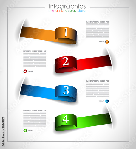 Vector: Infographic design template with paper tags Infographic design template with paper tags