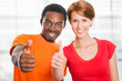 Student shows thumb up
