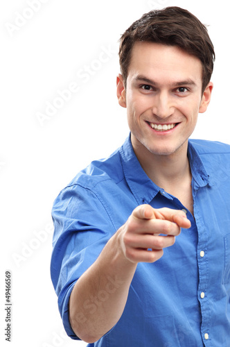 Photo: Young man pointing at you Young man pointing at you