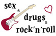 “Sex and drugs and rock’n’roll” illustration white background