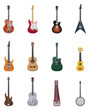 Vector guitars icon set