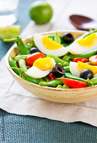 Photo: Green bean with Snap pea and egg salad Green bean with Snap pea and egg salad