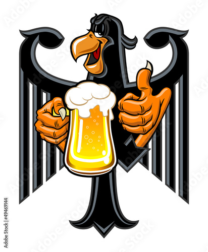 Vector: Eagle with beer Eagle with beer