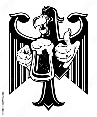 Vector: Eagle with beer Eagle with beer