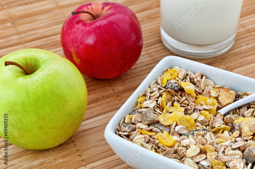 Photo: Oat flakes and apple Oat flakes and apple