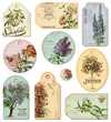 vintage tags: flowers