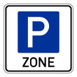 Verkehrszeichen - Beginn einer Parkraumbewirtschaftungszone
