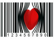heart that gets out from a bar code