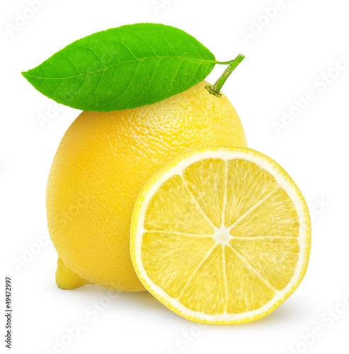 Photo: Fresh lemon isolated on white Fresh lemon isolated on white