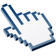 3D Pixelgrafik Hand - Zeigefinger blau