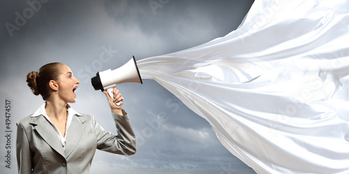 Photo: businesswoman with megaphone businesswoman with megaphone