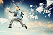 Image of jumping businessman