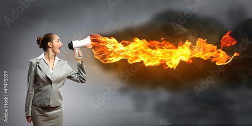 Photo: businesswoman with megaphone businesswoman with megaphone