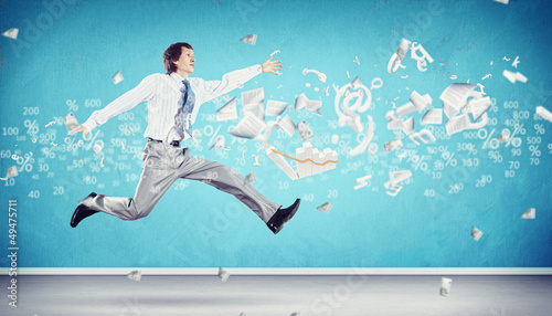 Photo: Image of running businessman Image of running businessman