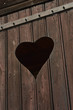 Wooden door with cut out Heart shape