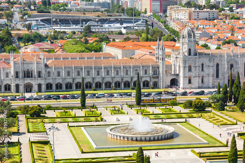 Photo: Bird view of Mosteiro dos Jeronimos in Lisbon, Portugal. UNESCO Bird view of Mosteiro dos Jeronimos in Lisbon, Portugal. UNESCO