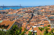 Bird view of Lisboa downtown: Baixa, Rossio and Chiado
