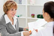 Young woman having a job interview