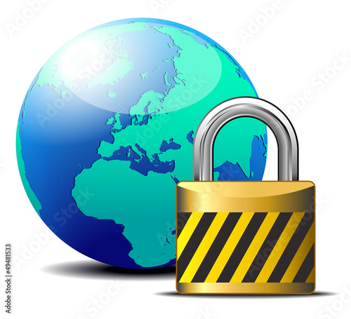 Vector: Secure Internet Padlock - internet surfing protection Secure Internet Padlock - internet surfing protection