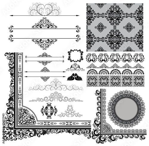 Vector: collection of various vintage design elements, eps8 vector collection of various vintage design elements, eps8 vector