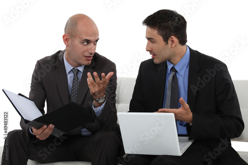 Photo: Associates discussing their business plan Associates discussing their business plan