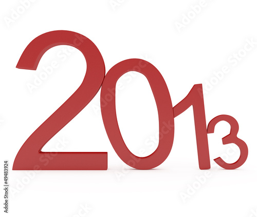Illustration: Red Year 2013 Sign isolated on white Red Year 2013 Sign isolated on white