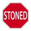 Scherz-Verkehrszeichen "STONED"