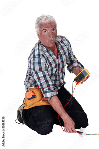 Photo: Technician who took an electrical shock Technician who took an electrical shock