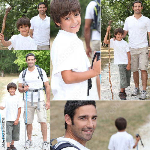 Photo: Father and son on hiking trip Father and son on hiking trip