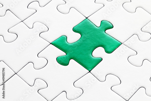 Photo: Jig Saw Puzzle - One Green Piece Jig Saw Puzzle - One Green Piece