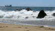 Giant waves hitting shore