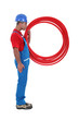 Manual worker forming letter P