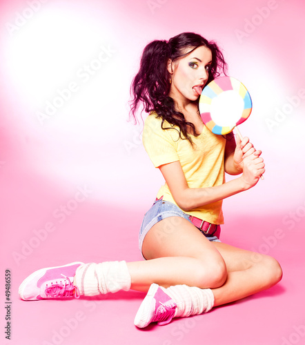 Photo: woman with lollipop woman with lollipop