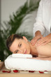 Woman enjoying a back massage