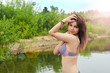 Photo: The brunette against the river The brunette against the river