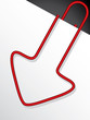 Arrow shaped red paper clip